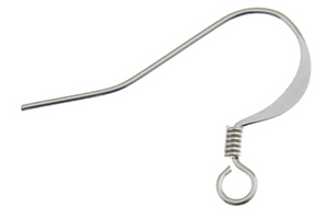 Fish Hook Earwire Slender 17mm Nickel Colour LF/NF - 100pcs