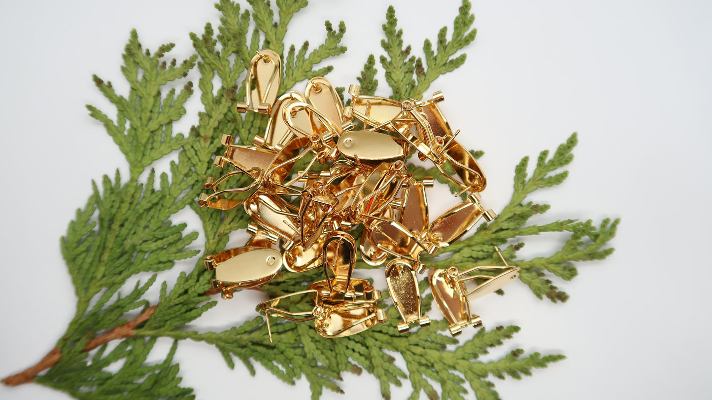 Gold Earclip With Post - 36pcs