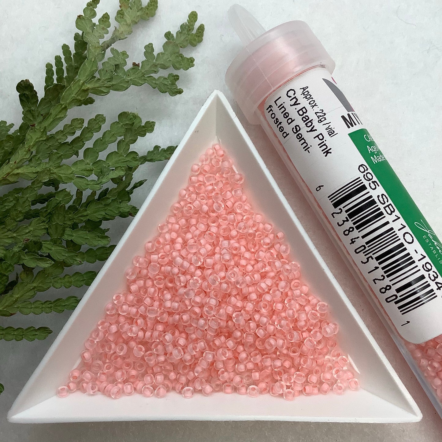 Cry. Baby Pink Lined Semi-Frosted - Miyuki Seed Bead 11/0 - 22g