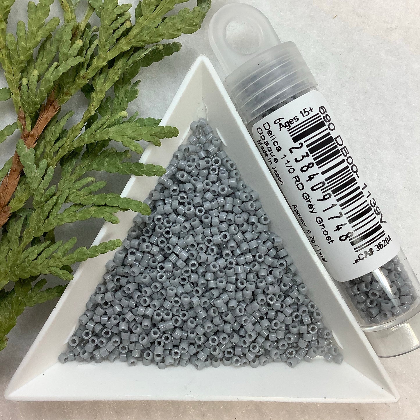 Grey Ghost Opaque - Miyuki 11/0 Delica Seed Bead