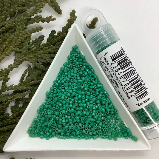 Duracoat Opaque Dyed Emerald Green - Miyuki 11/0 Delica Seed Bead