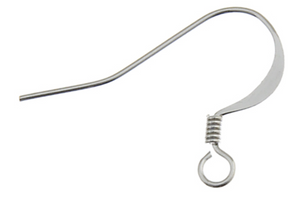 Fish Hook Earwire Slender 17mm Nickel Colour LF/NF - 10pcs