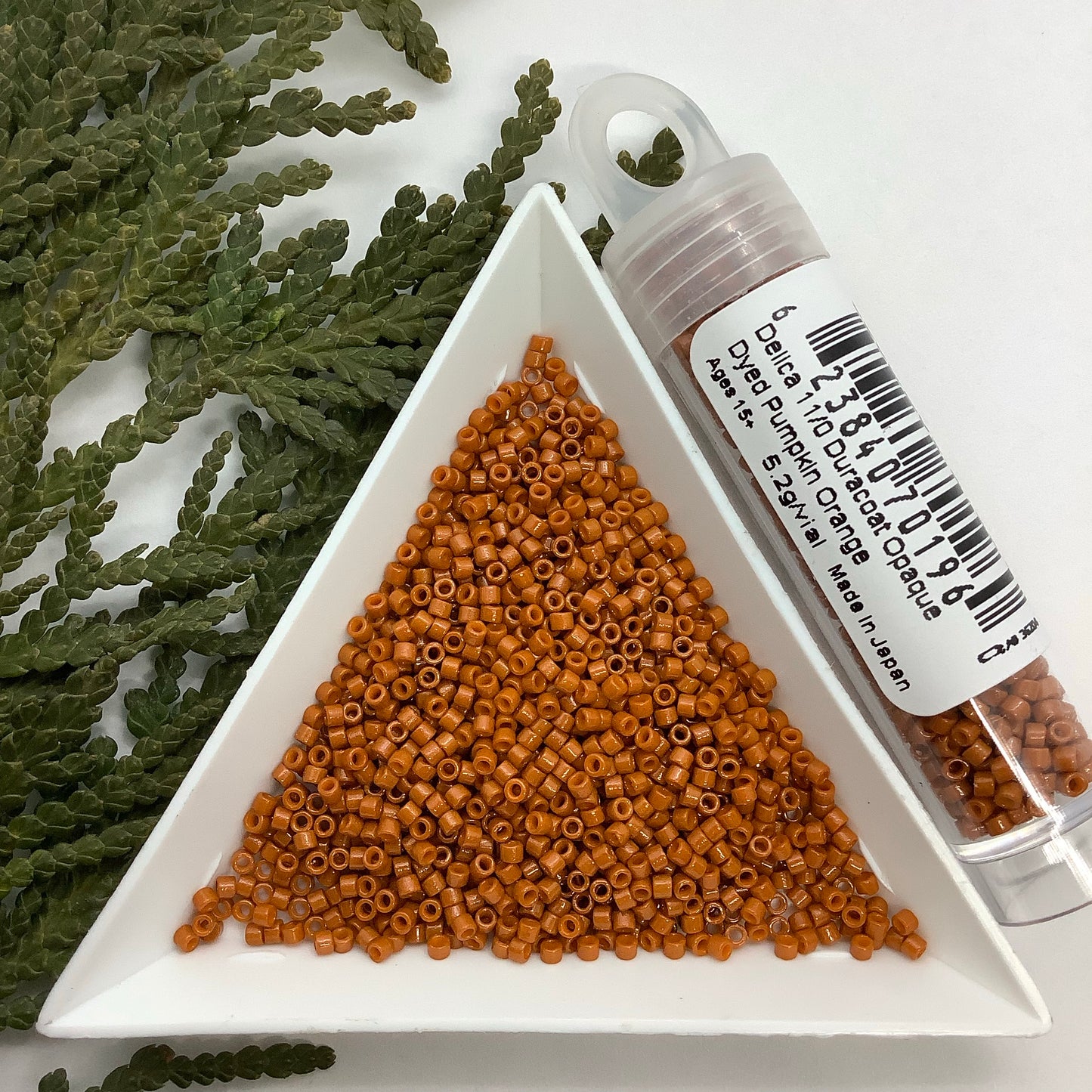 Duracoat Opaque Dyed Pumpkin Orange - Miyuki 11/0 Delica Seed Bead