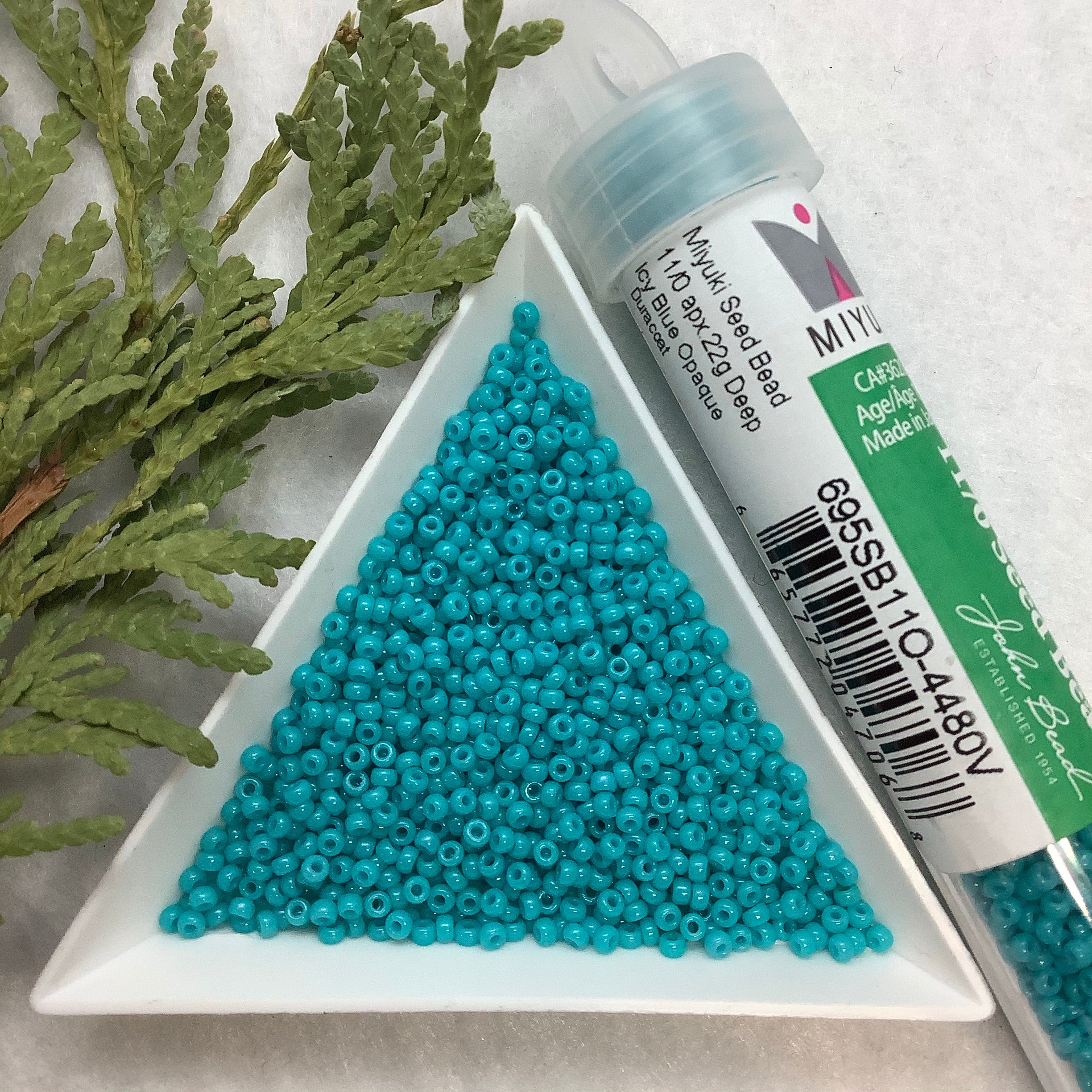 Deep Icy Blue Opaque Duracoat Miyuki Seed Bead 11 0 22g cedarlilie