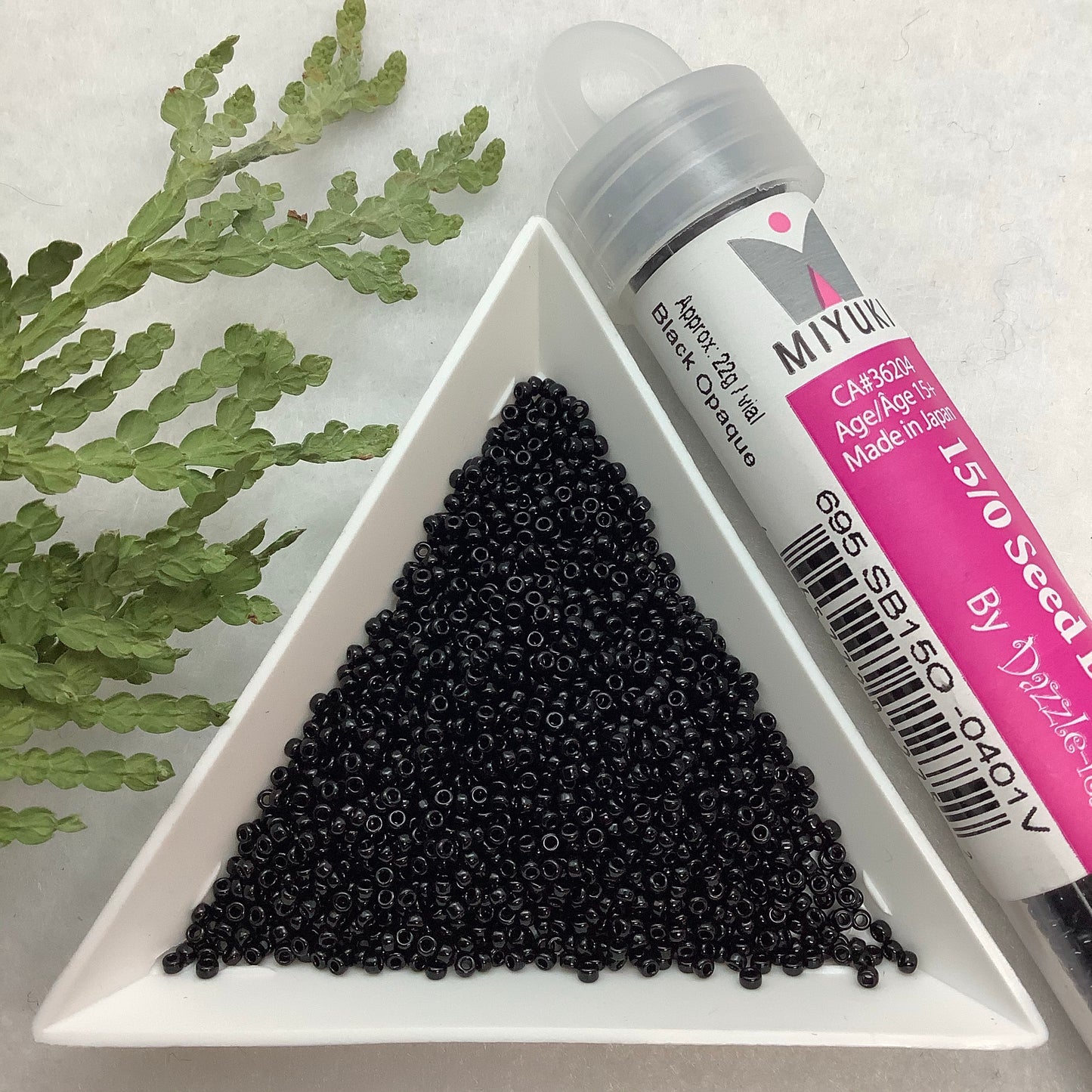 Black Opaque - Miyuki 15/0 Seed Bead - 22g