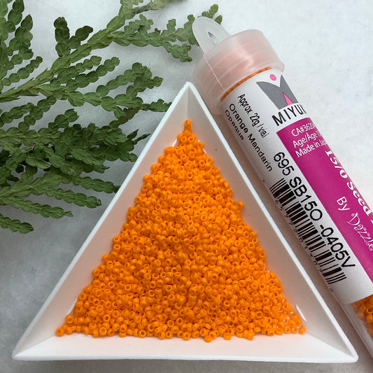 Orange Mandarin Opaque - Miyuki 15/0 Seed Bead - 22g