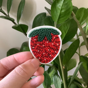 Beaded Strawberry Sticker