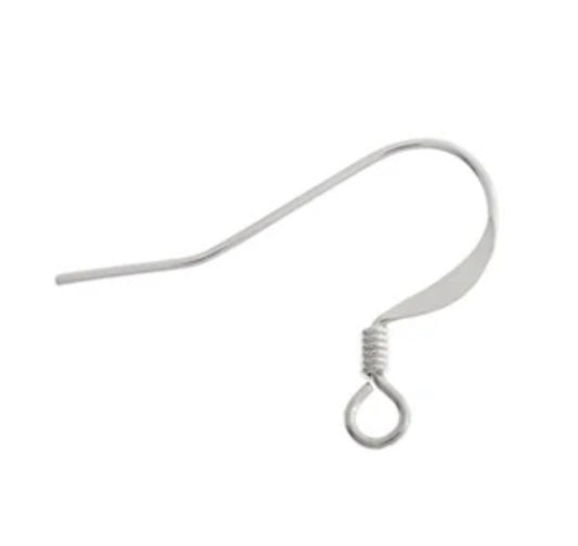 Fish Hook Earwire Slender Stainless Steel LF/NF - 100pcs