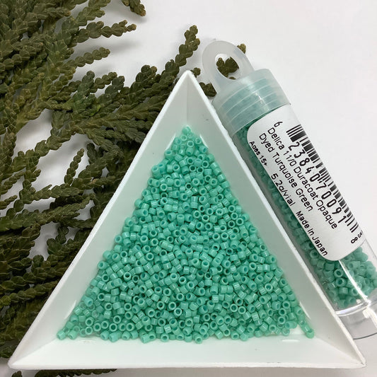 Duracoat Opaque Dyed Turquoise Green - Miyuki 11/0 Delica Seed Bead