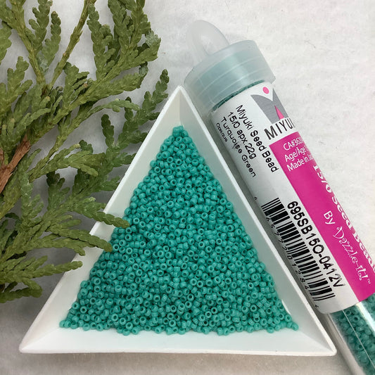 Turquoise Green Opaque - Miyuki 15/0 Seed Bead - 22g