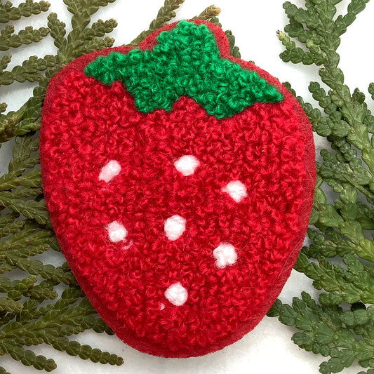 Chenille Strawberry Iron-On Patch - 1pcs