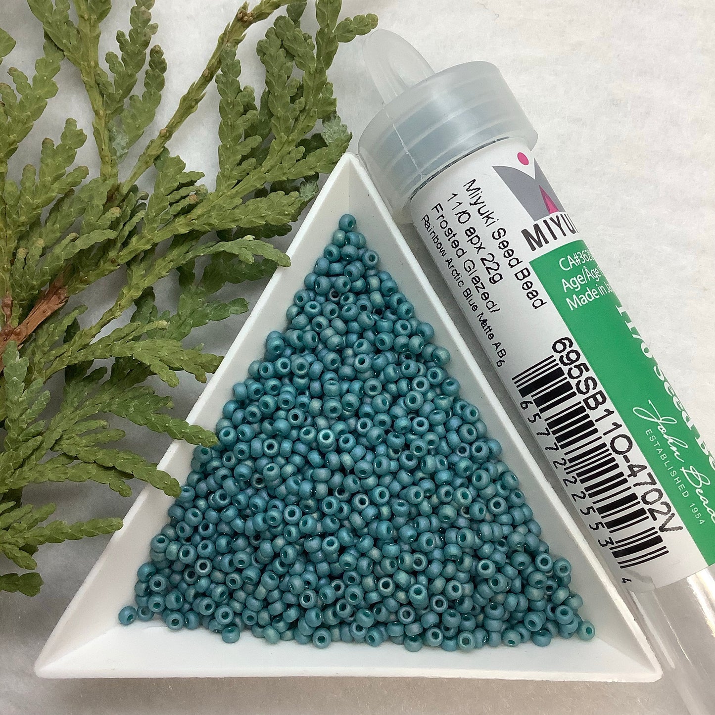 Frosted Glazed/Rainbow Arctic Blue Matte AB - Miyuki Seed Bead 11/0 - 22g