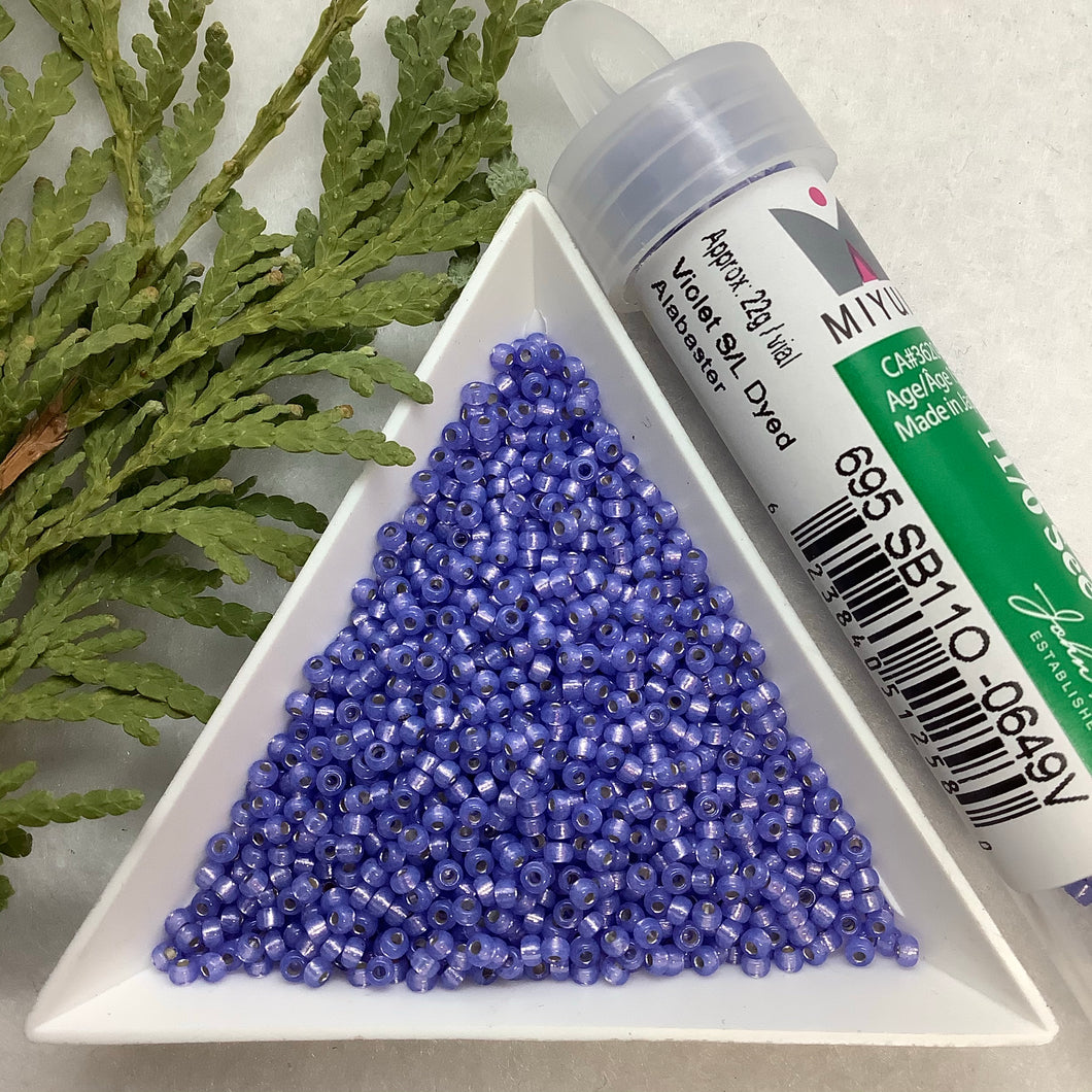 Miyuki Seed Bead 11/0 Violet Silver Lined Dyed Alabaster