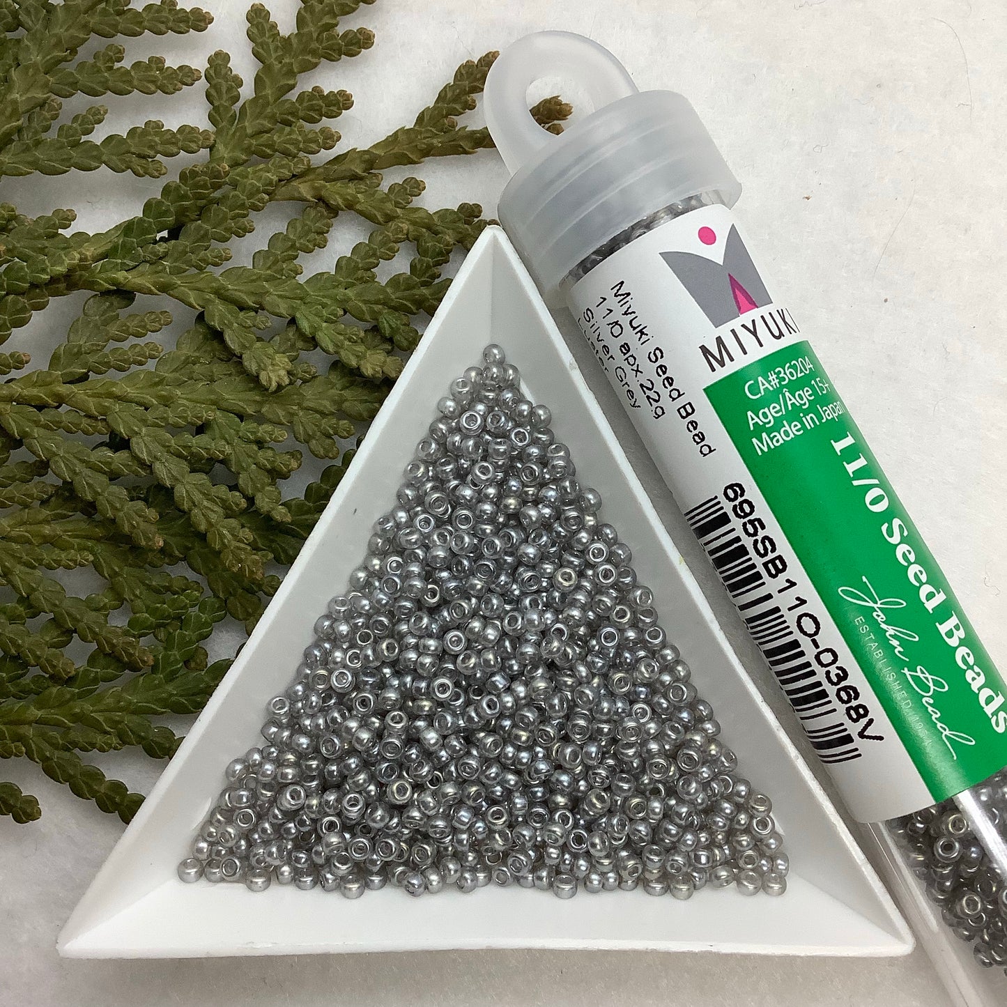 Silver Grey Lustre - Miyuki Seed Bead 11/0 - 22g