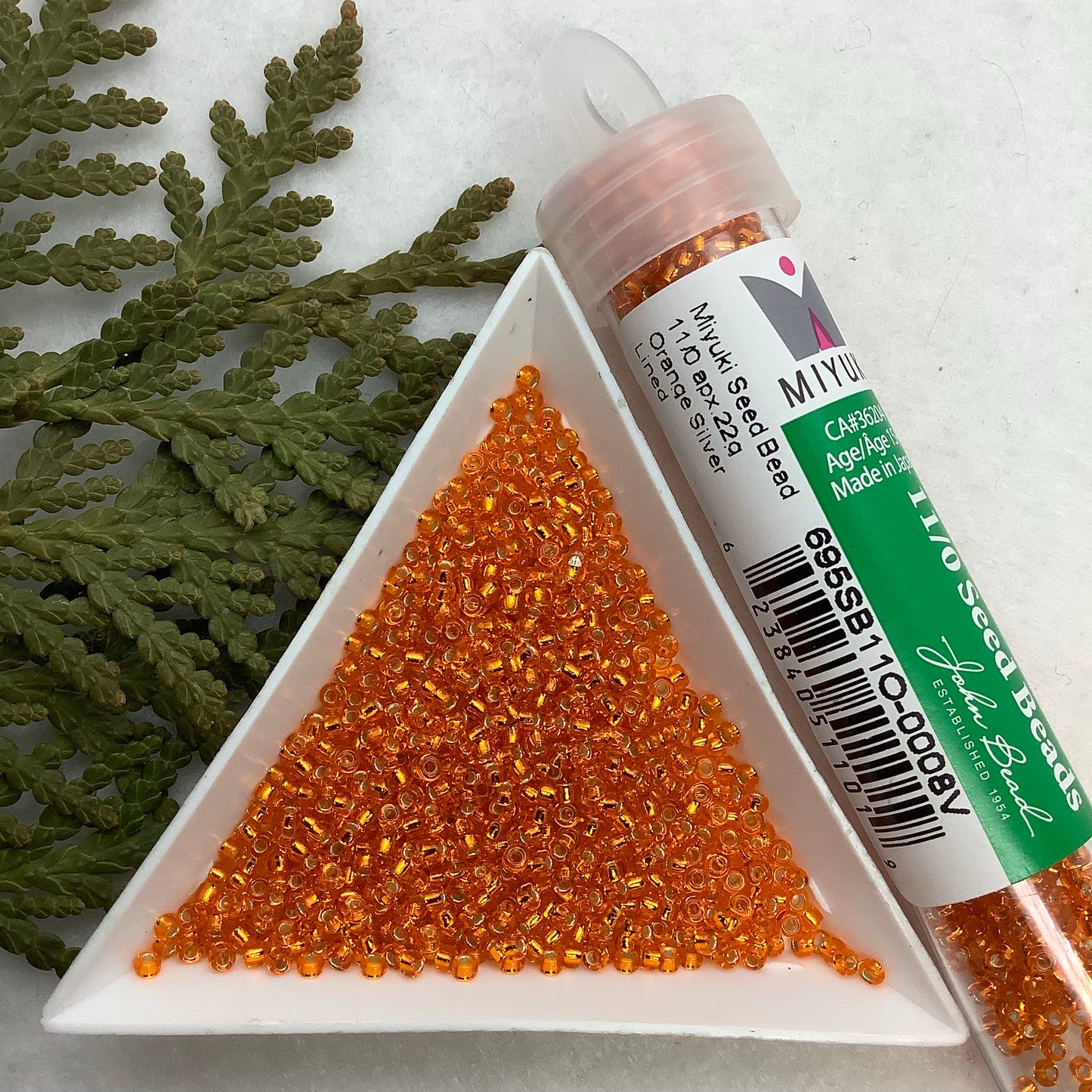 Orange Silver Lined - Miyuki Seed Bead 11/0 - 22g