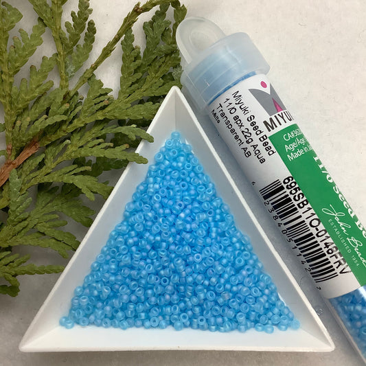 Aqua Transparent AB Matte - Miyuki Seed Bead 11/0 - 22g