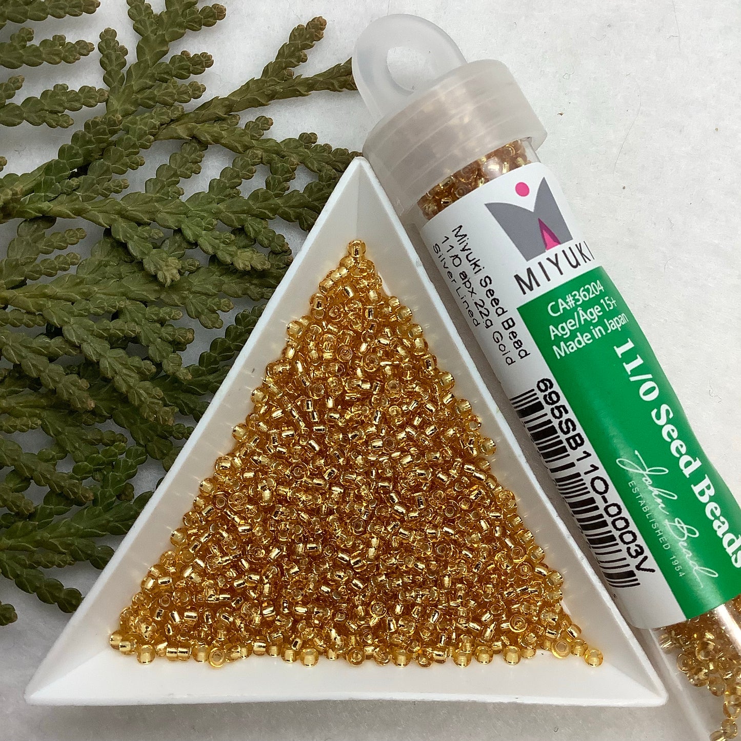 Gold Silver Lined - Miyuki Seed Bead 11/0 - 22g