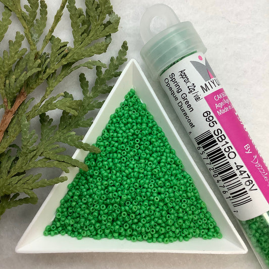 Spring Green Opaque Duracoat - Miyuki 15/0 Seed Bead - 22g