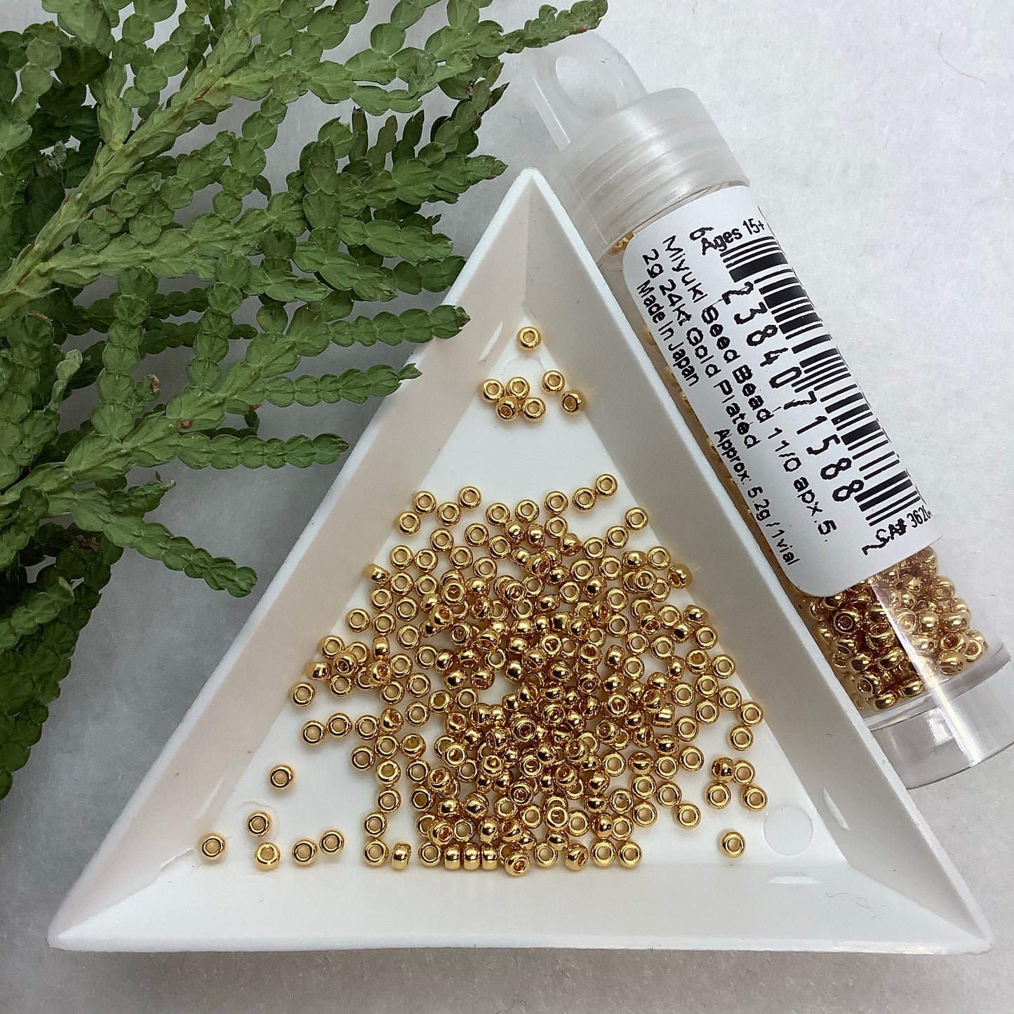 24kt Gold Plated - Miyuki 11/0 Seed Bead - approx 5.2g vial