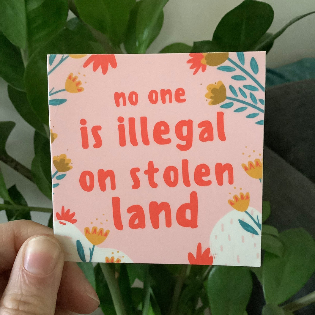 No One Is Illegal Sticker