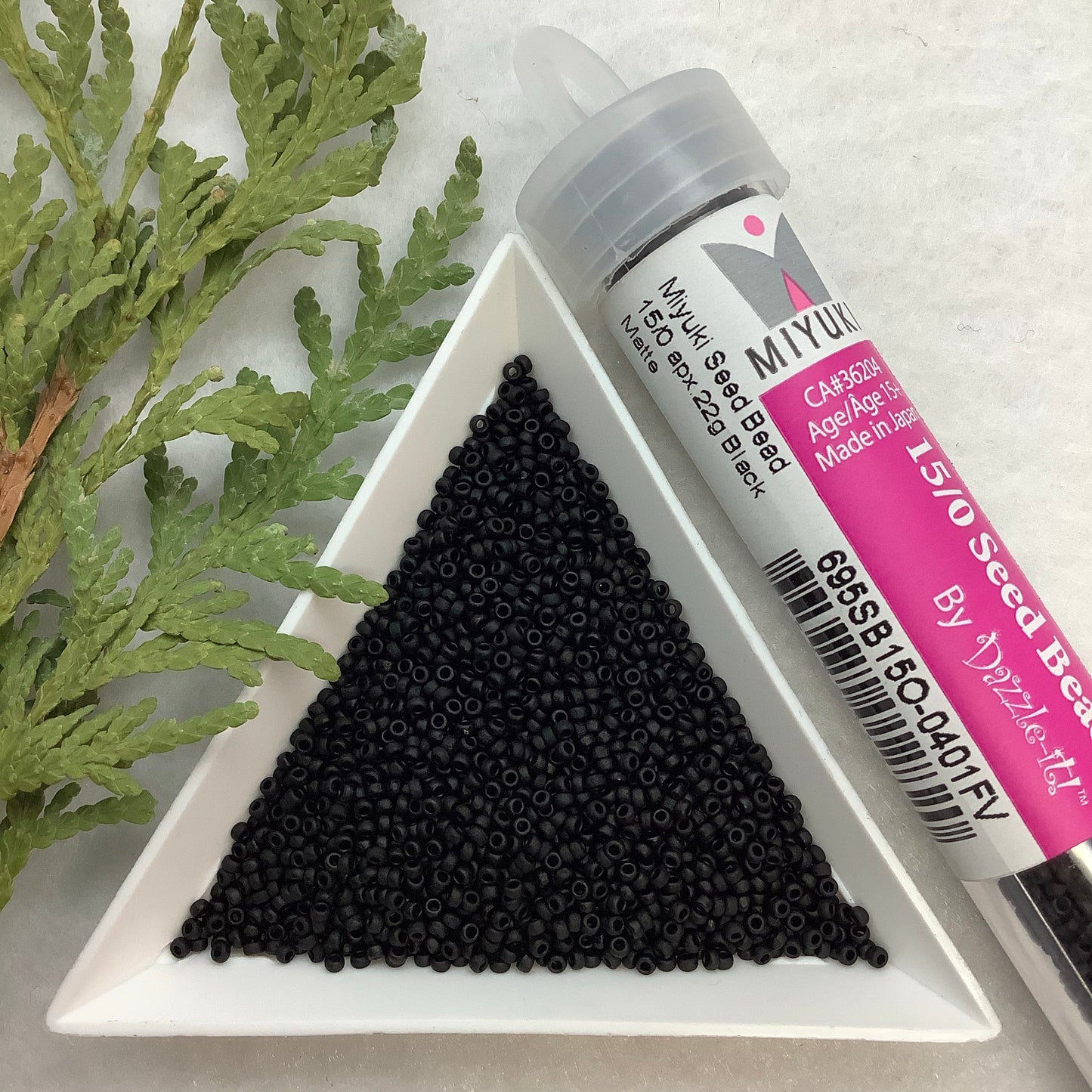 Black Matte - Miyuki 15/0 Seed Bead - 22g