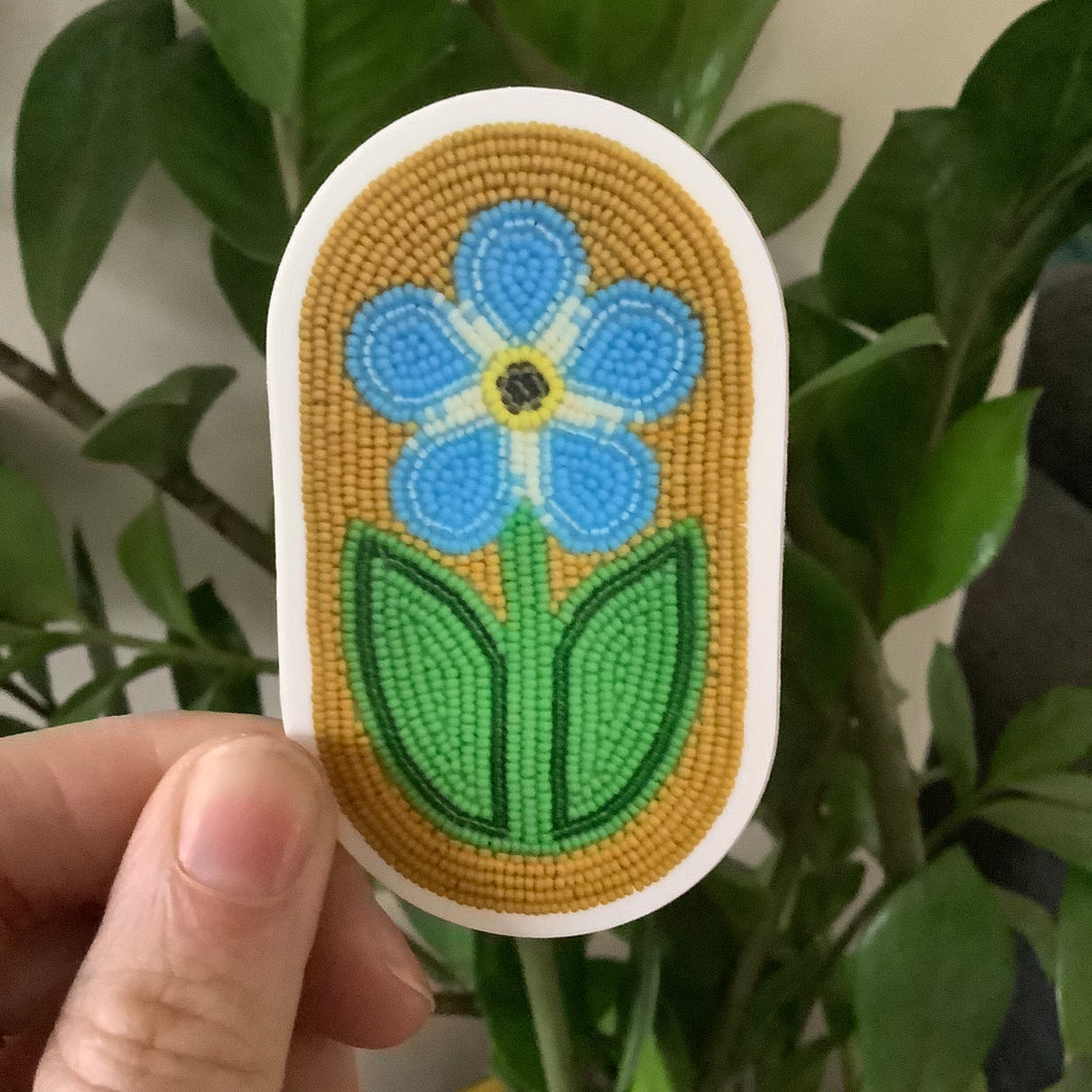Beaded Forget-Me-Not Flower Sticker