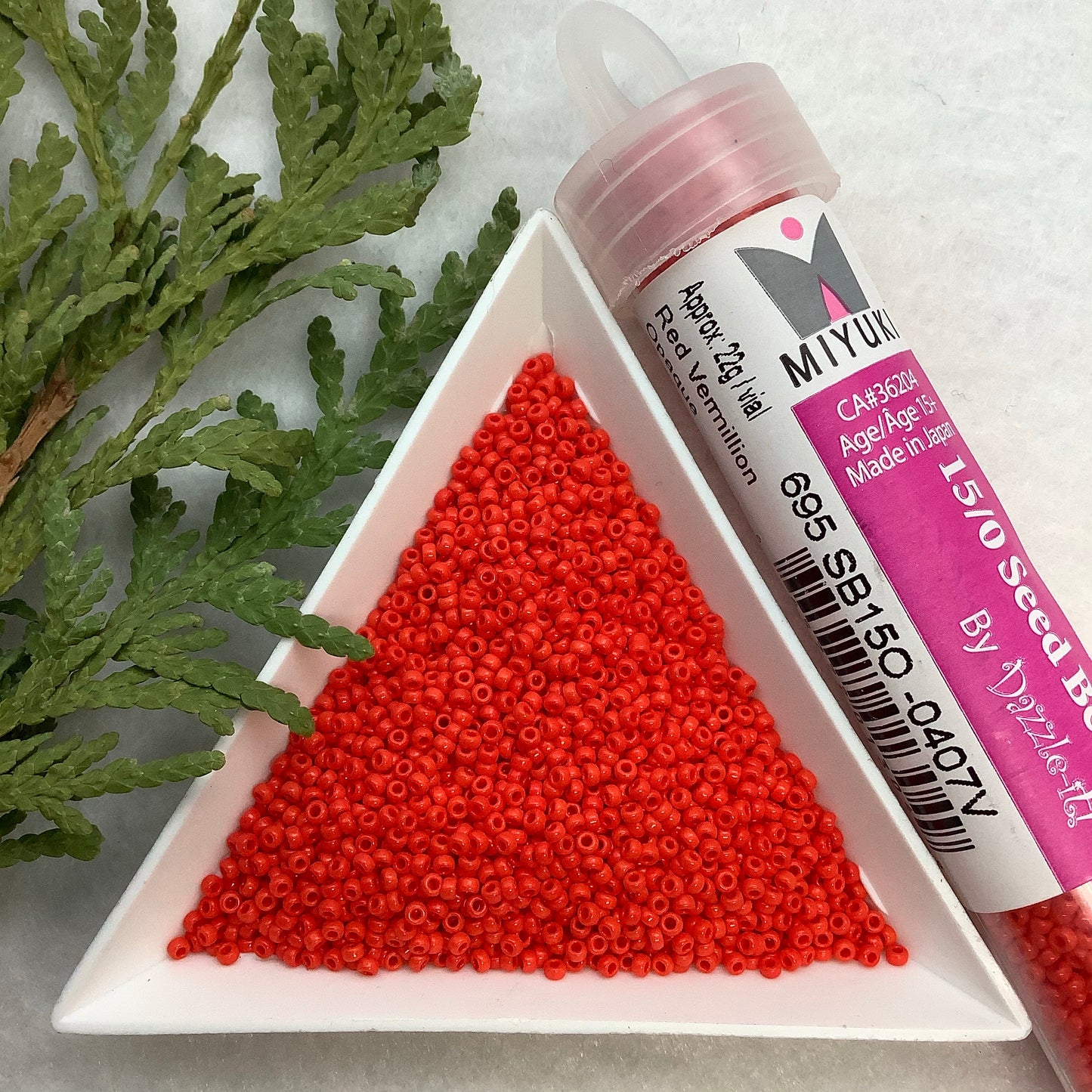 Red Vermillion Opaque - Miyuki 15/0 Seed Bead - 22g